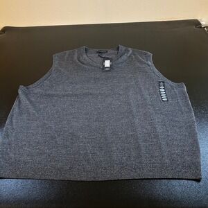 Hart Schaffner Marx Merino Wool Sweater Vest Big Man Gray Sleeveless Mens 4XB